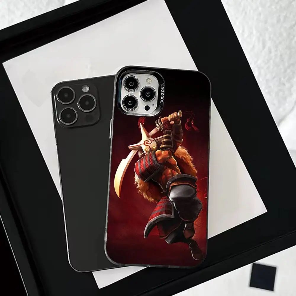 حافظة هاتف D-Dota 2 الرائعة لهاتف iPhone 16,15,14,13,12,11,Mini,Pro,SE,MAX غطاء أبيض غير لامع مقاوم للصدمات