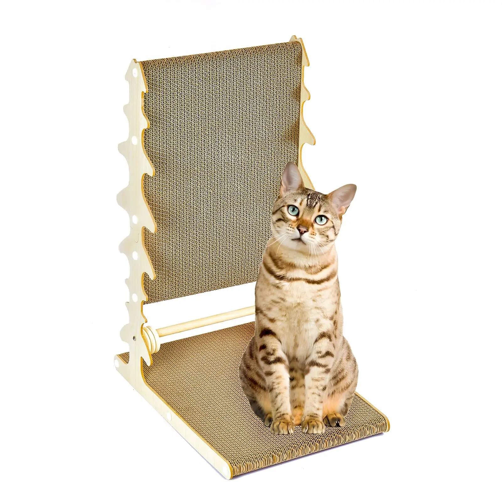 Artistic Wave Shape Cat Scratching Board Pad Post Kratzbaum for Modern Pet Aesthetics