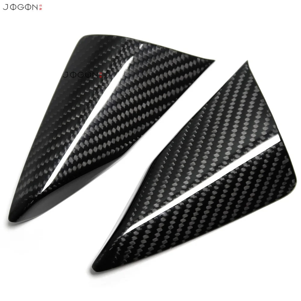 100% Real Dry Fiber Car Interior Window A Pillar Cover Trim Decoration Accessories For Chevrolet Corvette C8 Stingray Z06 E-Ray view 6