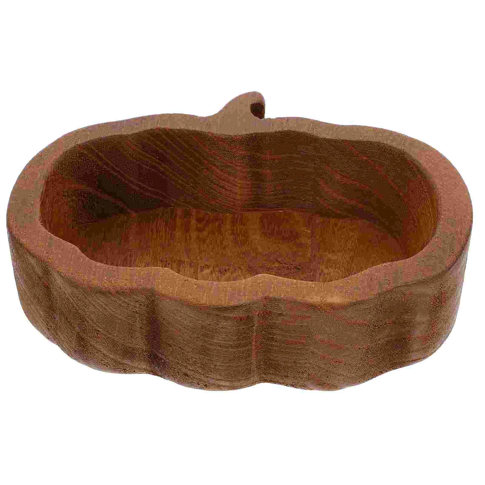 

Pumpkin Wooden Bowl Candy Dessert Serving Dish Fruits Bowls Container Salad Dough