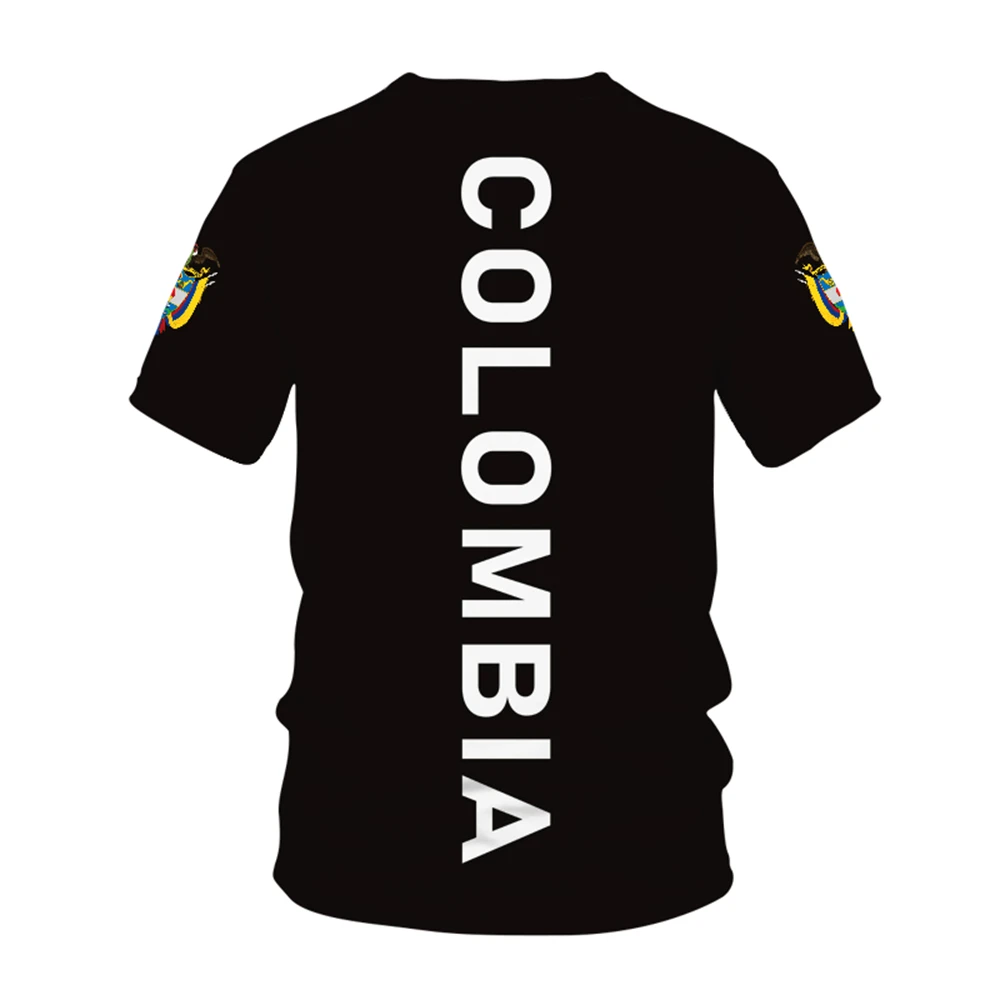 Colombia National Flag Pattern T-shirt Men Hot Sale New Summer Women Short-Sleeved Tops Shirt Children