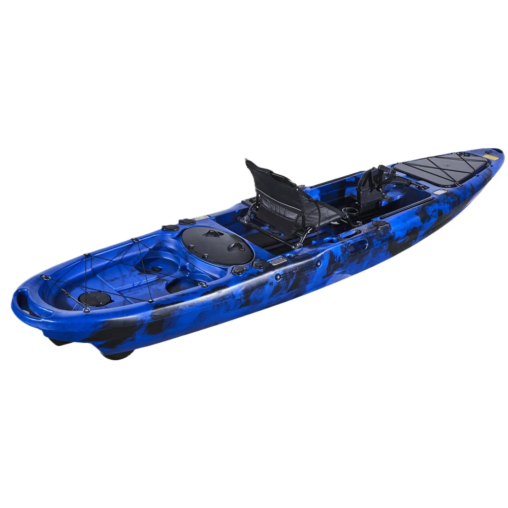 Roll Molded Kayak Plastic Pedal Boat with Wheels Single Person Pedal Lure Boat Fishing Boat