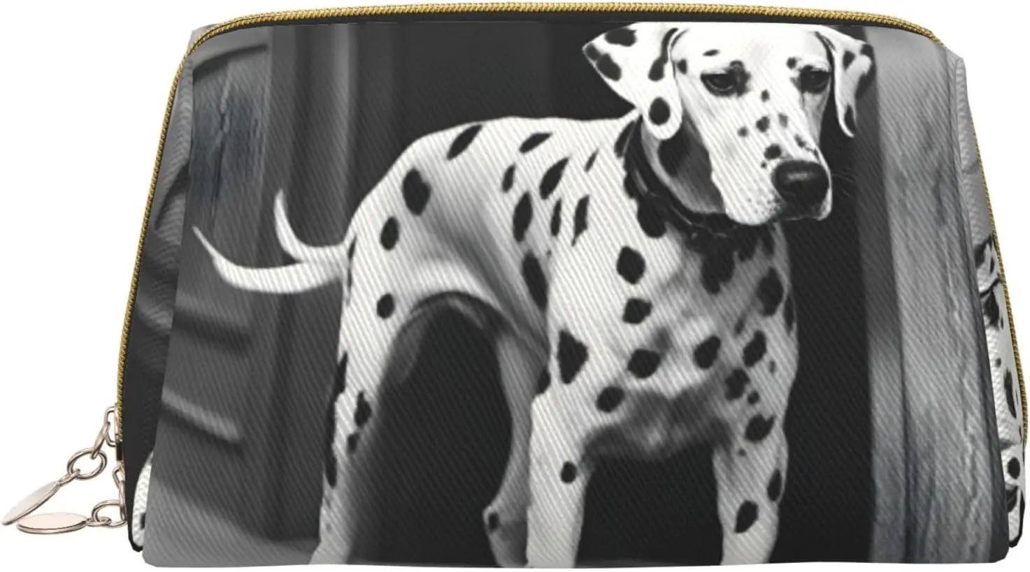 

Dalmatian 1 Print Leather zipper makeup bag Cosmetic Pouch Travel Organizer Toiletry Clutch