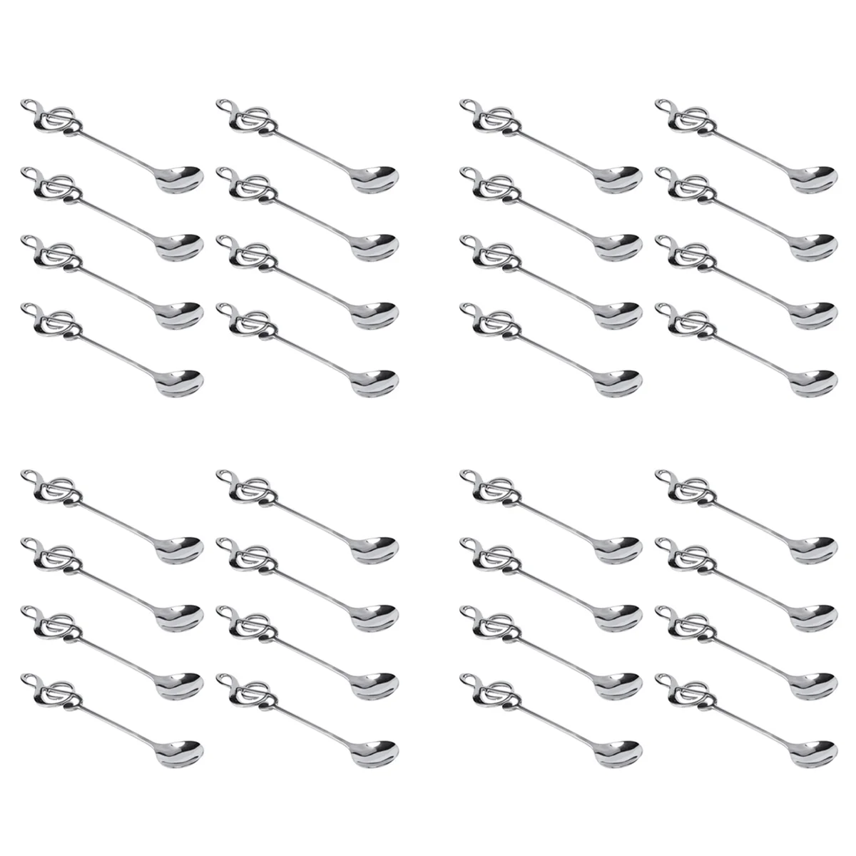 

32Pcs Cute Music Theme Tea Stirring Spoon Coffee Spoon Stainless Steel Note Shape Small Ice Cream Dessert Scoop