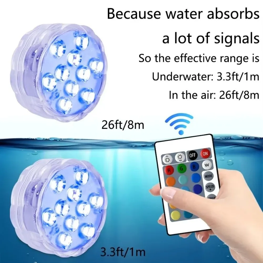 Gifts 10-LED Diving Light with Remote Wedding Party Decoration Remote Control Pool Diving Light Submersible Underwater Lights