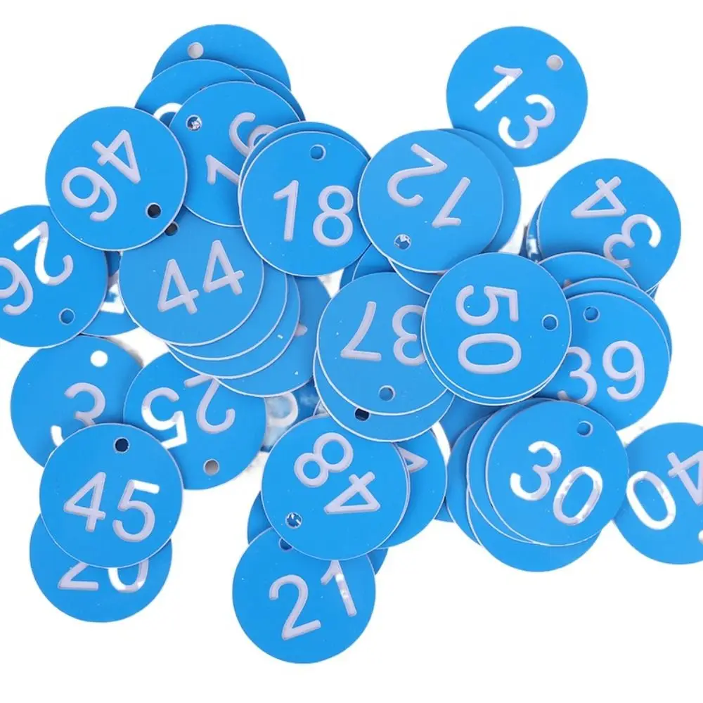 Plastic Beehive Tags 3.5CM Colorful Sequential Numbers Sign Labels with Hole Corrosion‑resistant Number Plate