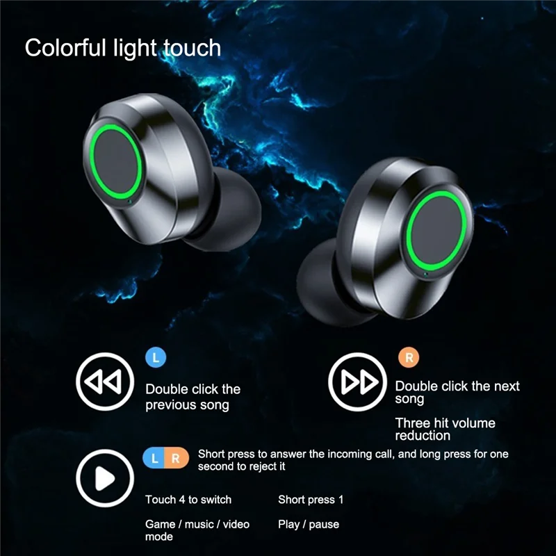 TWS 5.3 Bluetooth Earphones Wireless Headphone 9D Stereo Sports Waterproof Earbuds Headsets Charging Box with MicrophoneJAS