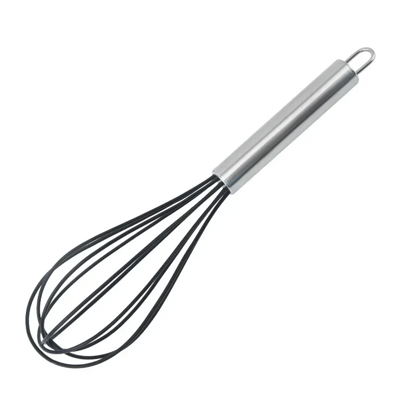 Kitchen Silicone Whisk Non-Slip Egg Beater Milk Frother Kitchen Utensil 26x6cm Kitchen Silicone Egg Beater Tool Easy To Clean