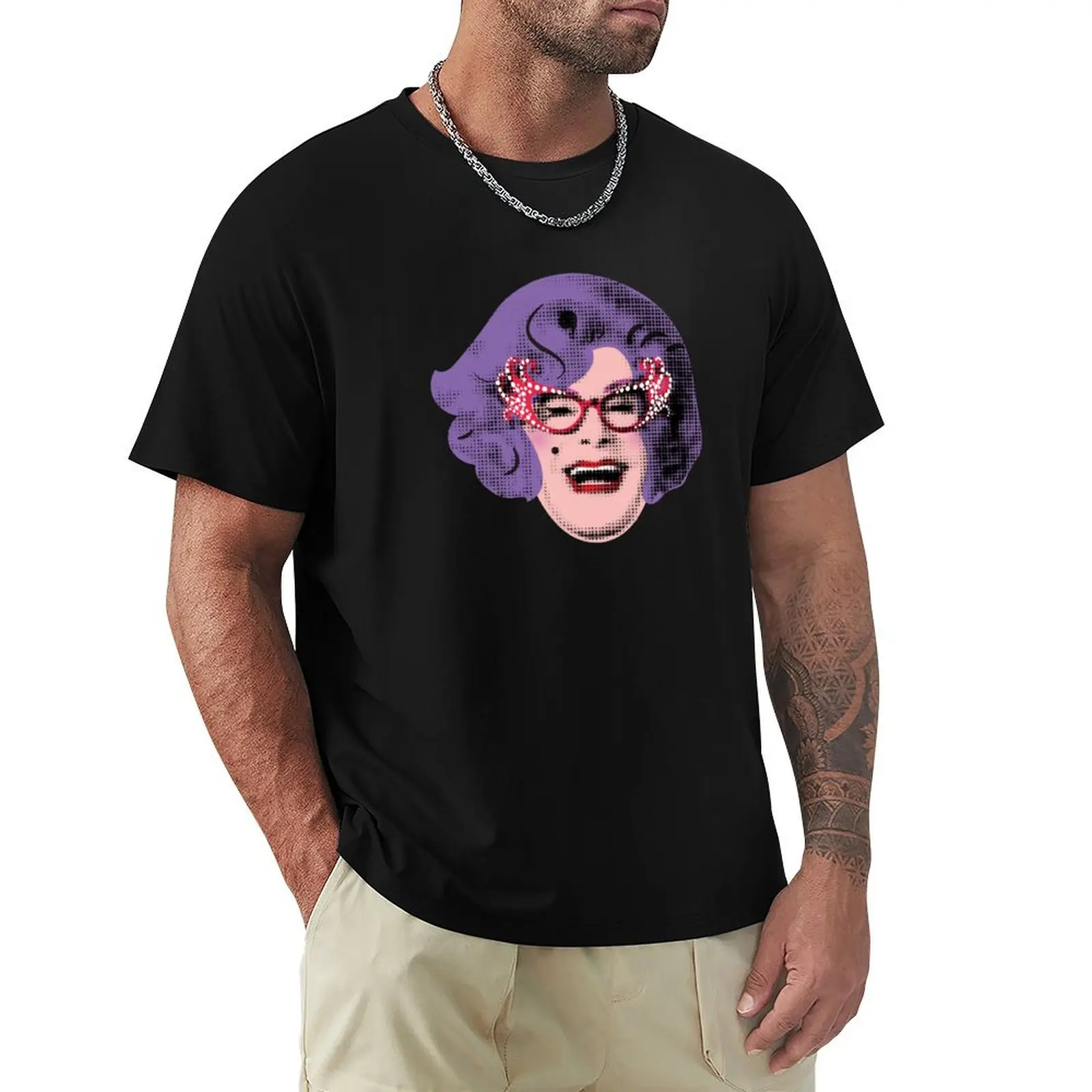 Dame Edna Everage Pop Art Explosion by Jonathan Siberon T-Shirt Casual Loose Fit Summer Tee Shirt