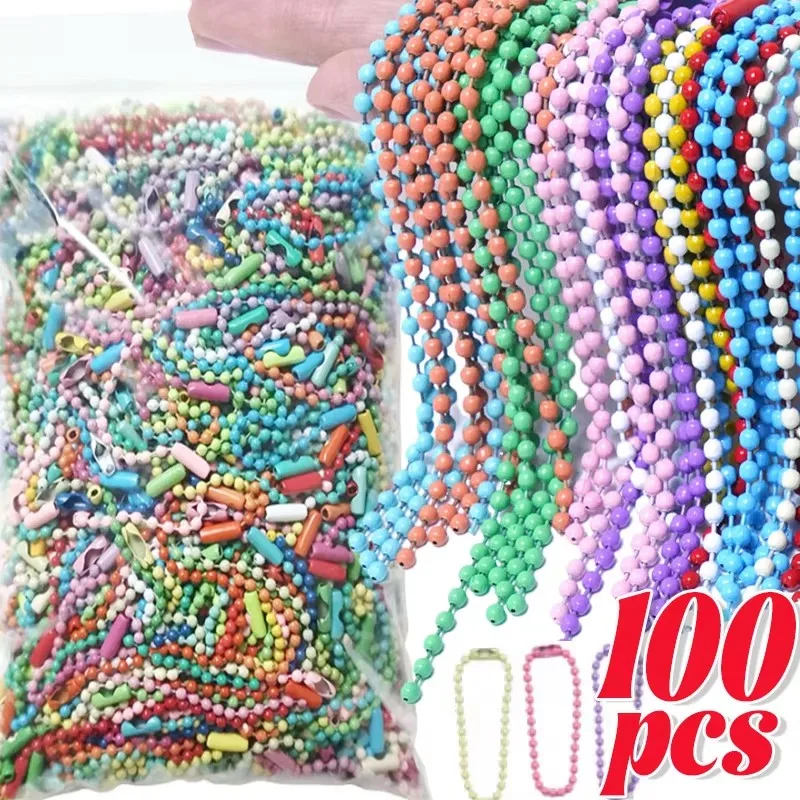 10-100pcs Ball Bead Chains Diy Keychain Dolls Label Hand Tag Connector Bracelet Jewelry Making Finding Accessorise Wholesale