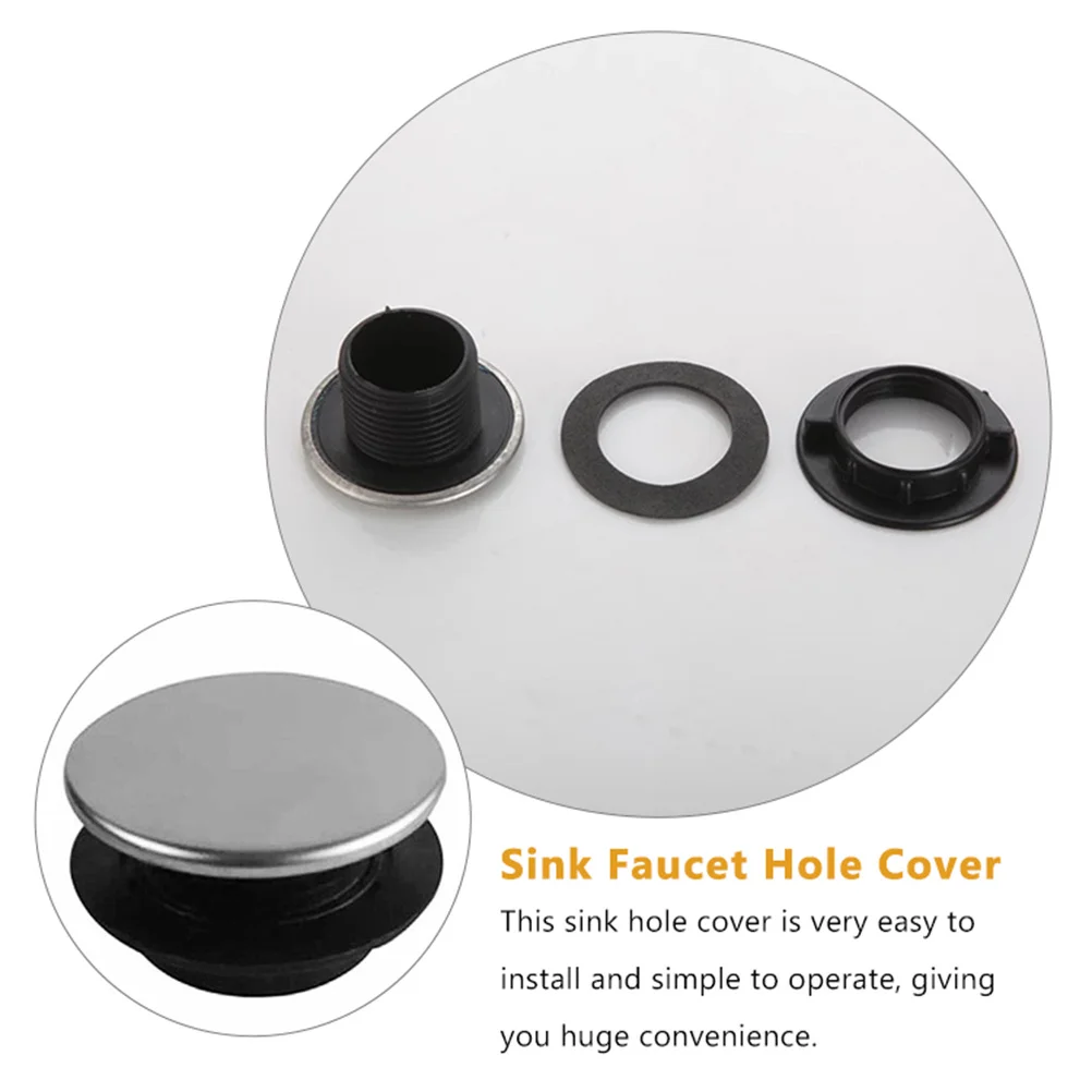

Stainless Steel Sink Hole Covers for Kitchen Faucet Brushed Nickel Tap Blanking Cap Black Sprayer Stopper Plate Cover