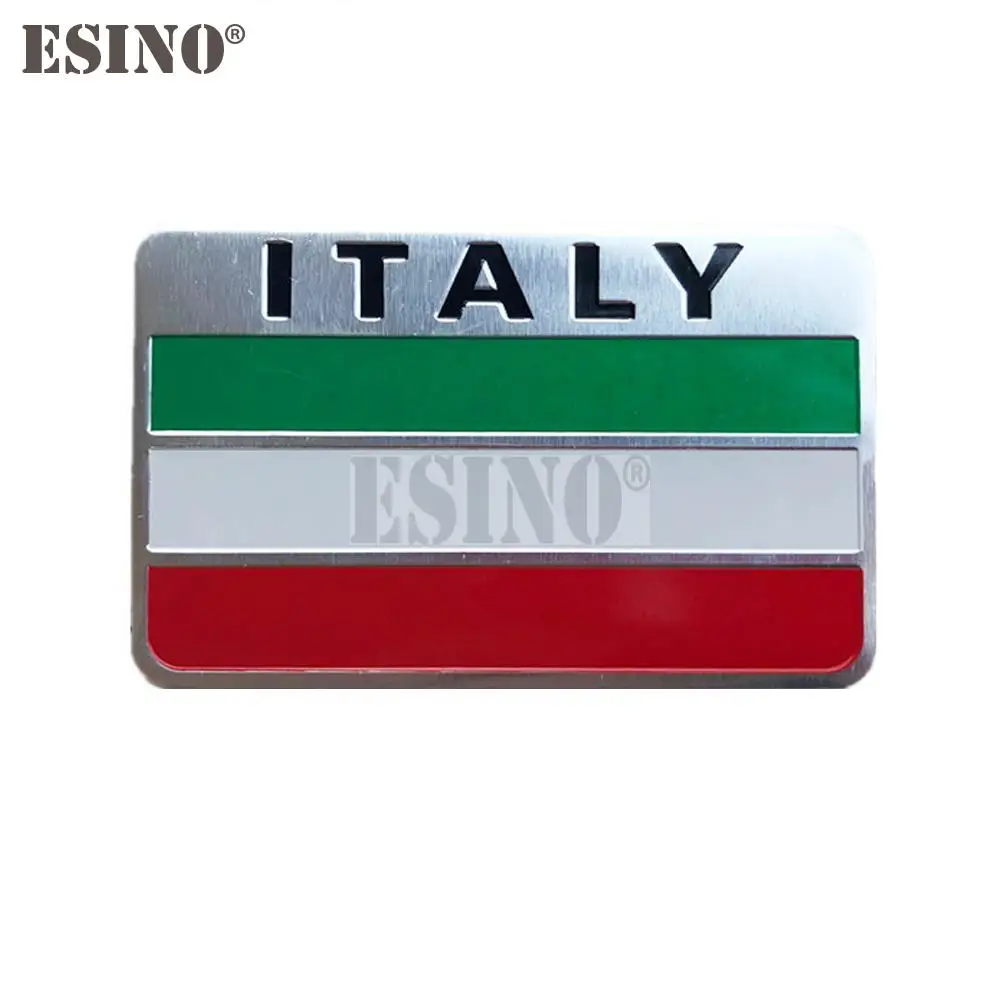 Car Styling Italy National Flag 3D Metal Chrome Aluminium Alloy Decorative Emblem Adhesive Badge Sticker Decal Auto Accessory