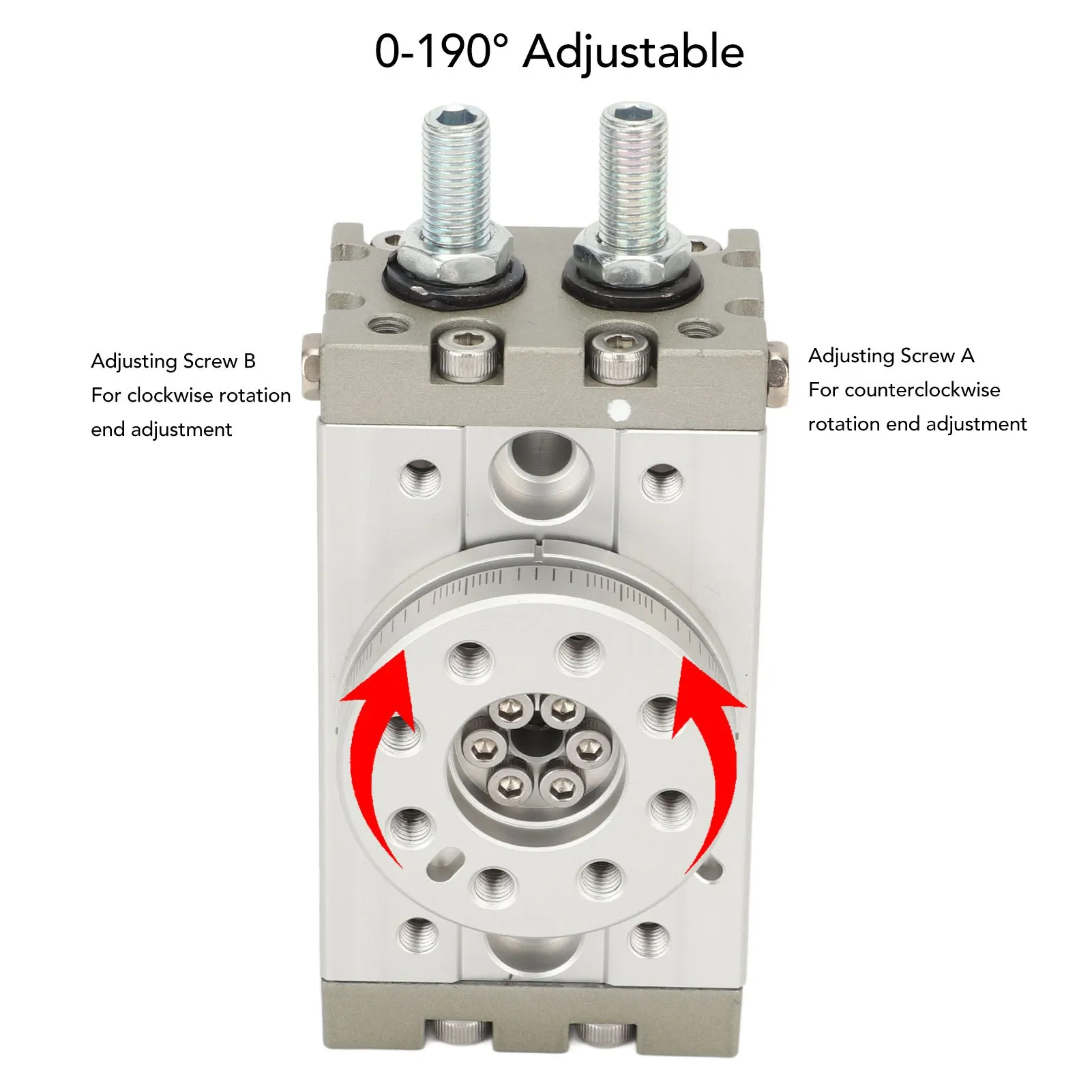 

Rotary Pneumatic Air Cylinder 0 to 190 Degree Adjustable Aluminum Alloy High Strength Waterproof Rotate Cylinder