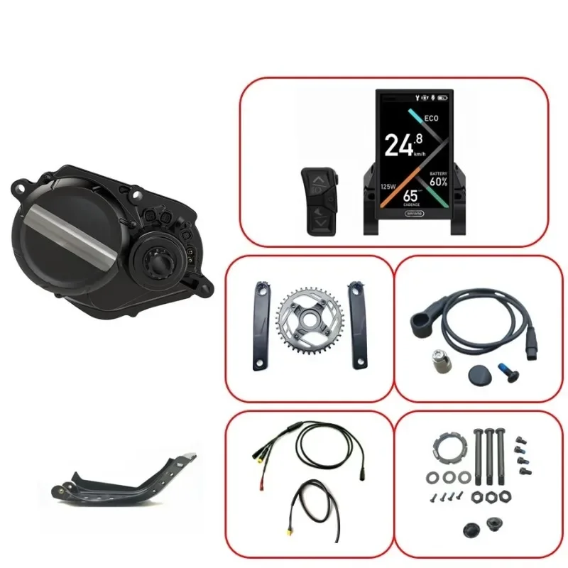 E-Bike Motor M510 Torque Mid Drive Motor Kit 36V 48V 250W with DPC 245/010 Display for Electric Bike Conversion built