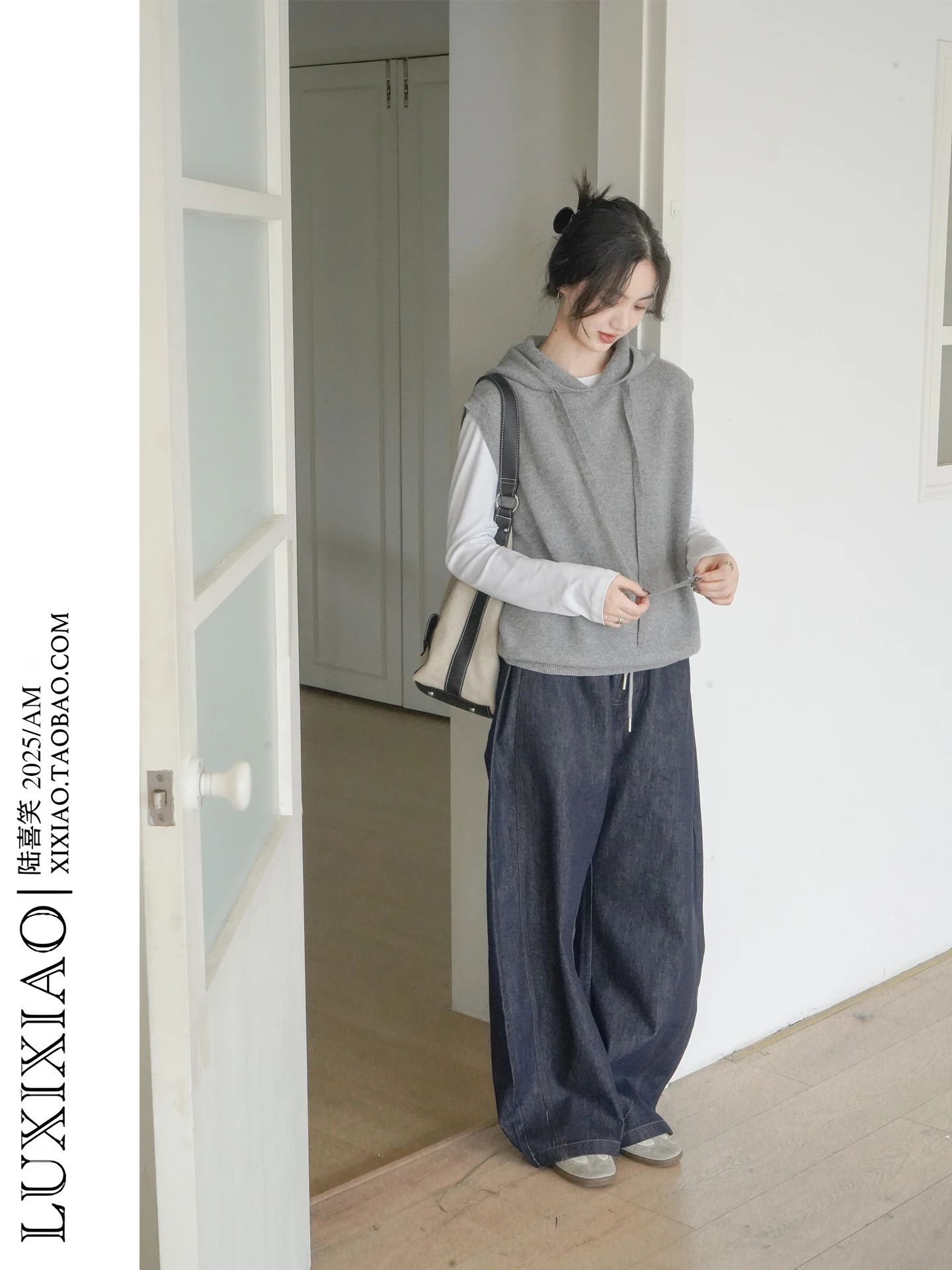 

LUXIXIAO женский вязаный жилет, повседневная свободная толстовка с капюшоном, верхняя одежда Faion College Sle, удобная полиэстеровая одежда...