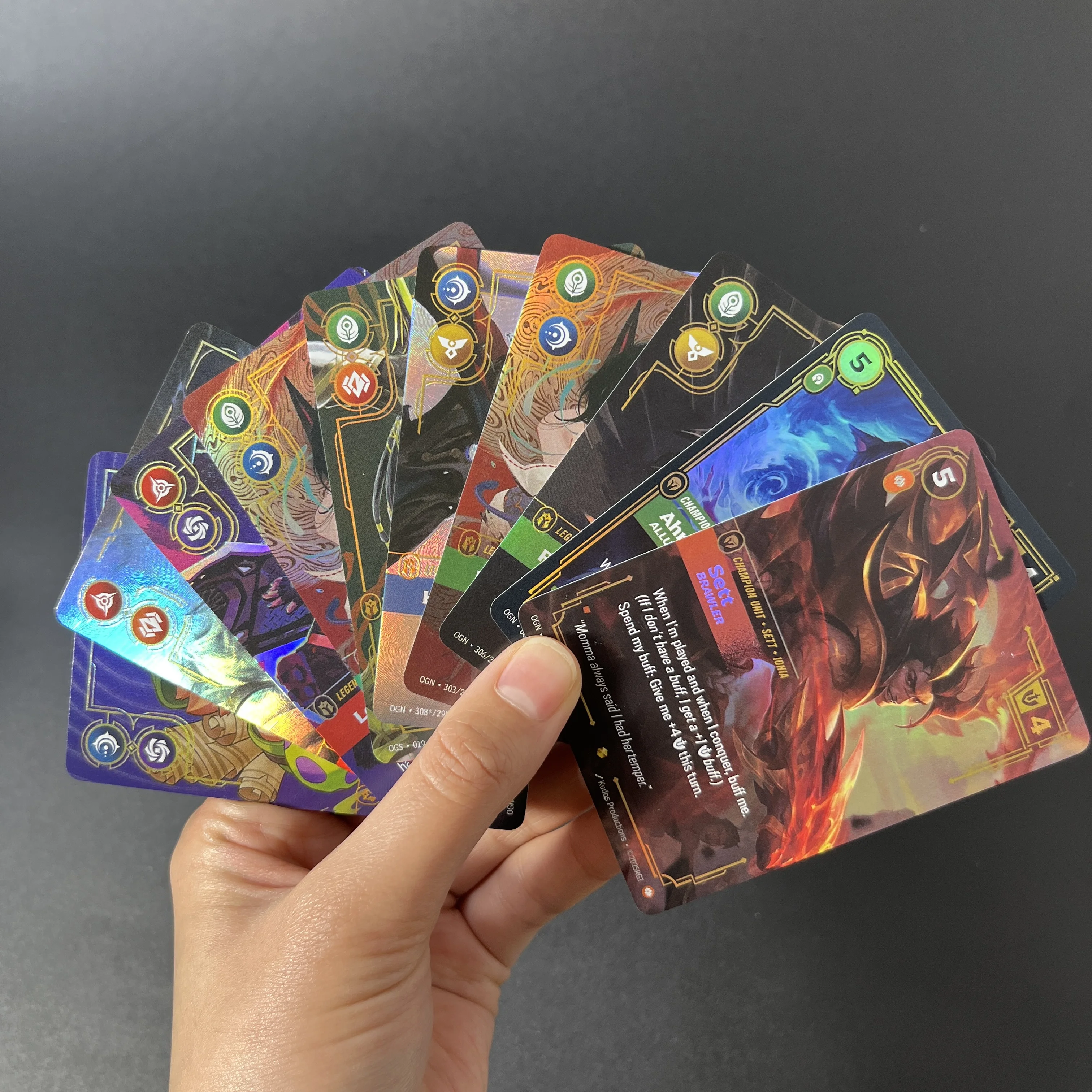 56PCS/Set Riftbound League of Legends TCG Game OGN cards Nine-Tailed Fox Loose Cannon Blind Monk Kai'Sa Hand of Noxus co-branded