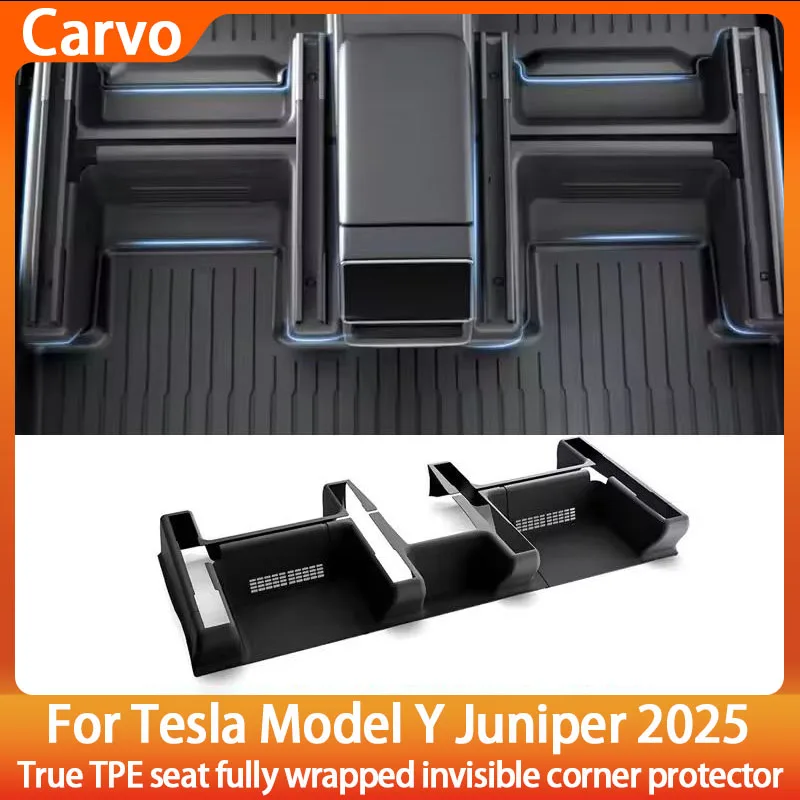 

For Tesla Model Y Juniper 2025 TPE Under Seat Corner Guard Seat Slide Rails Protector Cover Anti-Kick Decor Flocking Accessories