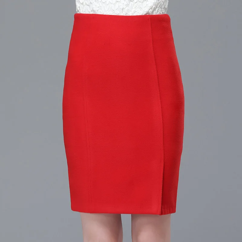 

Шерстяная юбка женская, средней длины, силуэт А-силуэт, на молнии, модная, стройнящая, повседневная, больших размеров, облегающая, для осени и зимы...