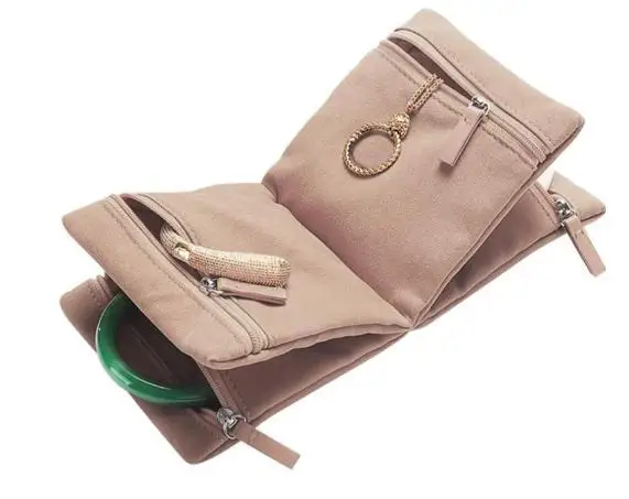 

Сумка для ювелирных изделий, органайзер на молнии, дорожный футляр, складной дизайн, материал против царапин, многослойные отделения, ожерелье, серьги