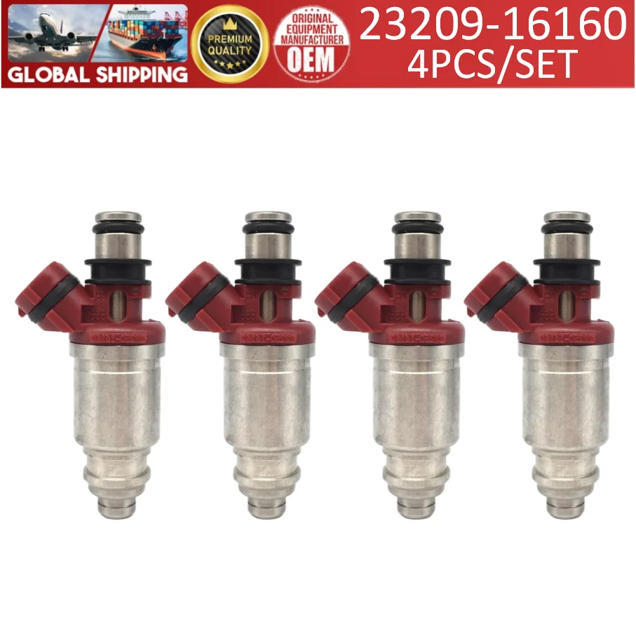 4pcs Fuel Injectors 23209-16160 for Toyota 7A-FE Celica Corolla Geo Prizm 1.8L #23250-16160