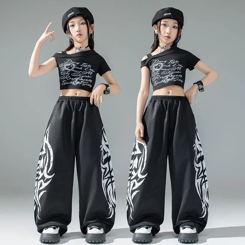 

2025 New Group Jazz Dance Costume For Girls Kpop Outfits Street Dance Suit Kids Hip Hop Clothing Stage Performance Wear