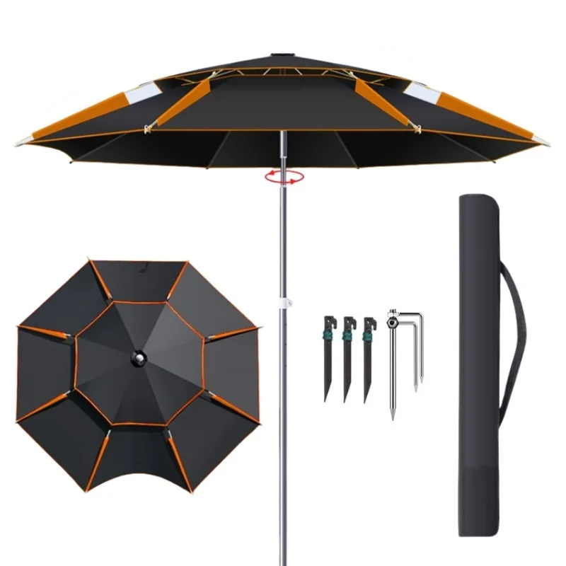 

2.0-2.6M Fishing Umbrella 201 Stainless Steel Rod Large Parasol Waterproof Sun-proof Outdoor Fishing Parasol Beach Umbrella