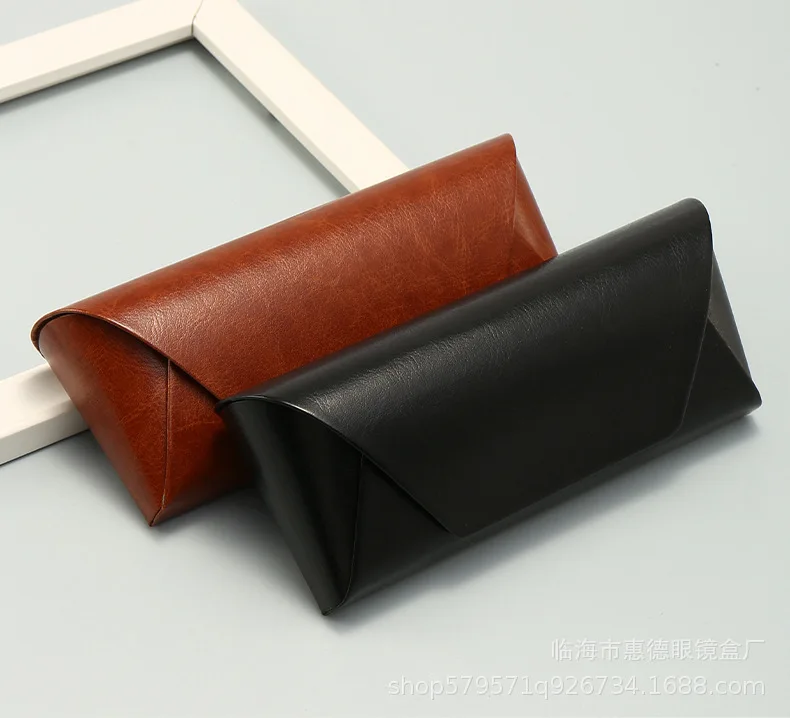 البني بولي Leather الجلود نظارات شمسية كلاسيكية صندوق الرجال جودة عالية الفن المضادة للضغط قصر النظر نظارات تخزين غطاء واقٍ مزخرف لهاتف آيفون حامل للجنسين #1