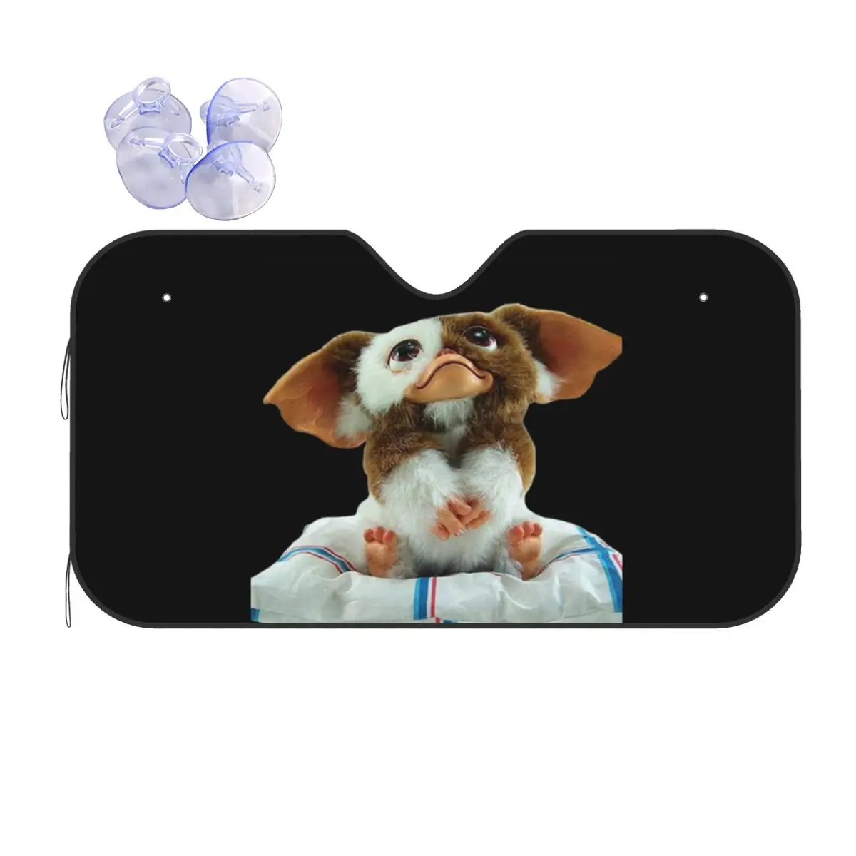 Custom Gremlins Gizmo Front Windshield Sunshade Horror Monster Sci Fi Movie Folding Window Shade Sun Visor Protector