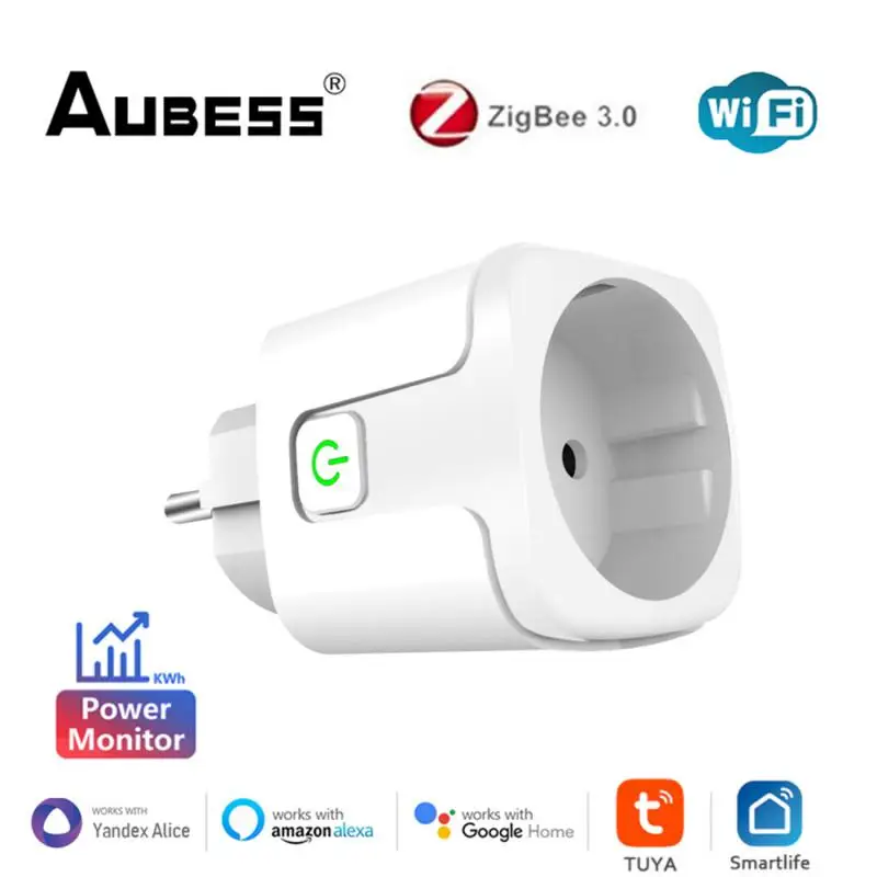 Tuya Zigbee Smart Plug EU Smart Socket fit for EU/FR/DE With Power Monitoring,voice control Via Alexa Google Home Yandex Alice