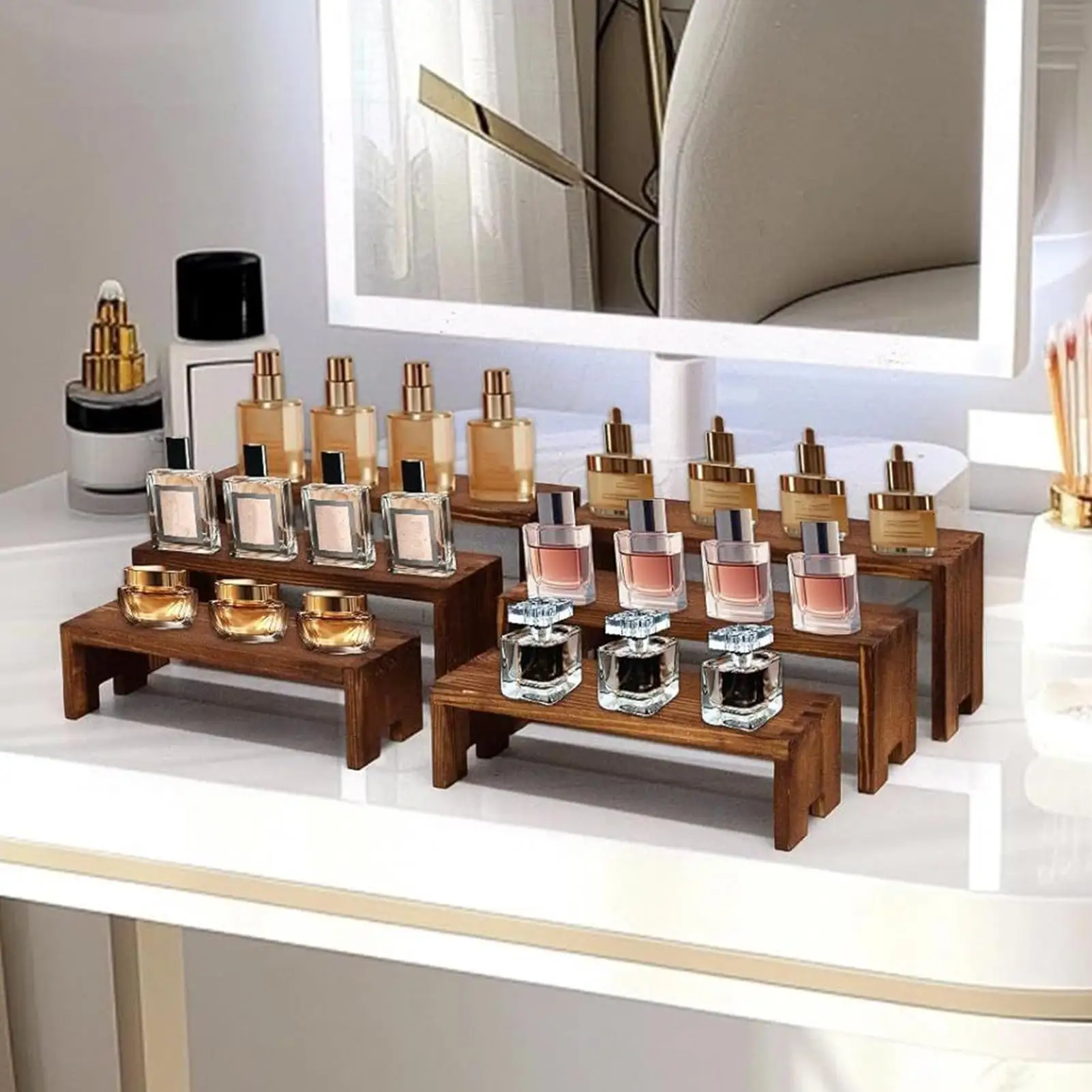 Display-Riser, abgestufter Präsentationsständer, Dessert-Riser, 4-teilig, Tisch-Cupcake-Ständer für Party, Küche, Arbeitsplatte, Schreibtisch, Regal, Zuhause