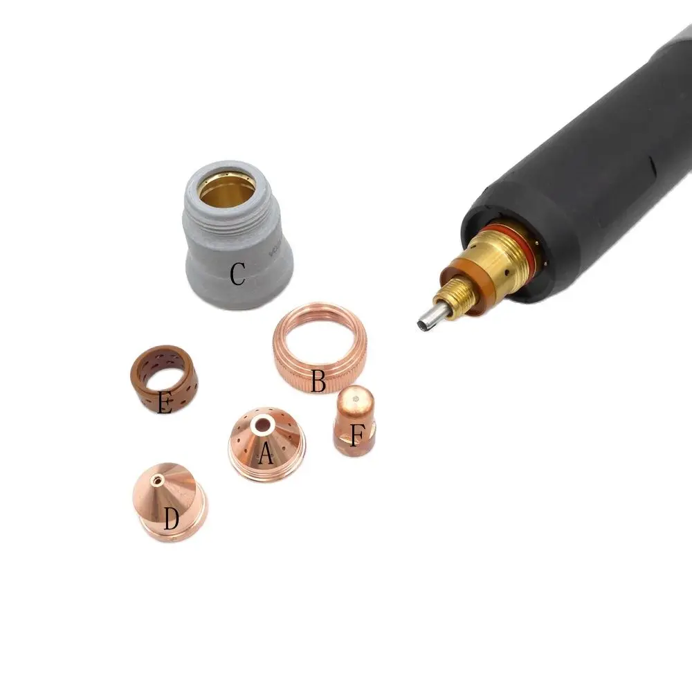5pcs Electrode and 5pcs Nozzle 40-120A Air Cooled No HF Plasma Consumables IPX102 IPXM102 Manual Torch Machine Cutting Torch
