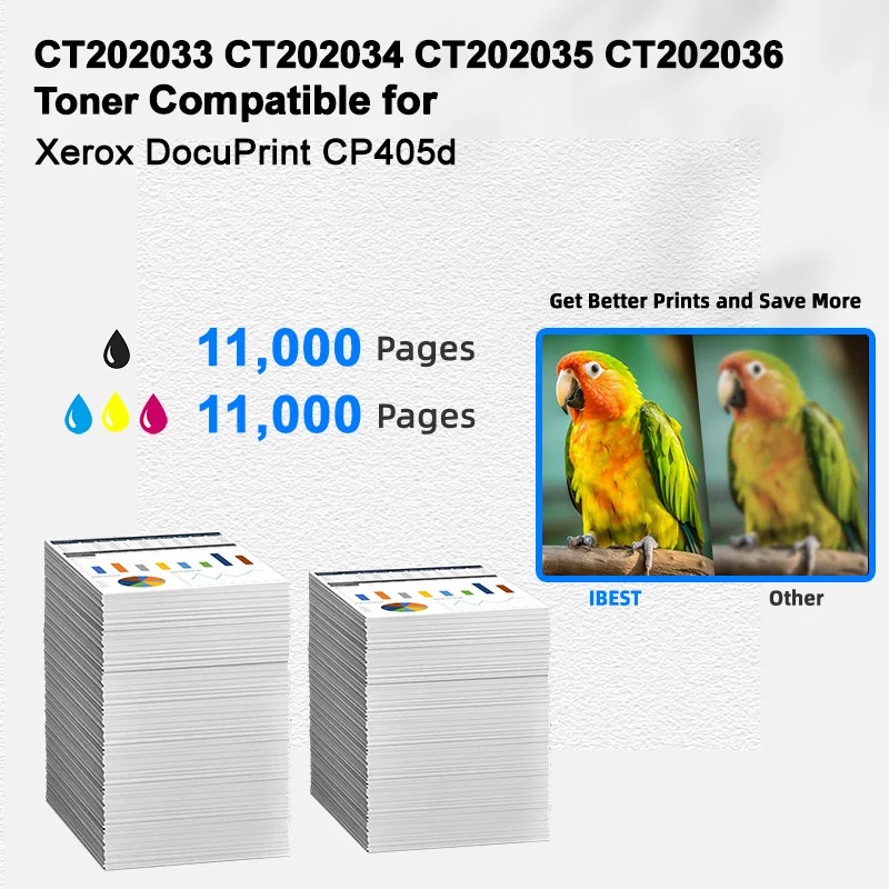 IBEST Compatible Xerox DocuPrint CP405d Toner Cartridge Compatible for Xerox CT202033 CT202034 CT202035 CT202036 CT202018 Toner