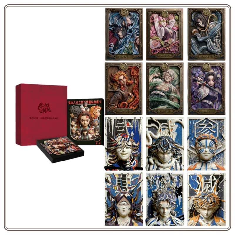 Original Demon Slayer: Kimetsu No Yaiba Collection Card 3D Relief Magnetic Play Collection Card Bullet Collection Gift in Stock