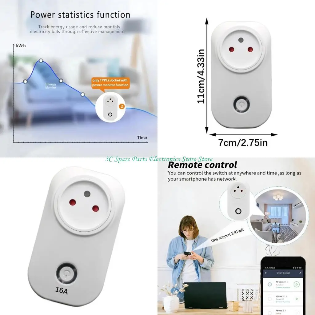 SZ Israel Intelligent WiFi Outlet With Remote Controls For Home Appliances For Systems 10A 16A Double Power Option