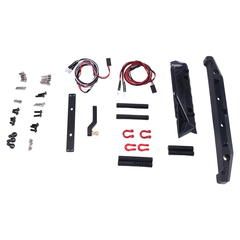 

B05C-Metal Front And Rear Bumper With Lights Replacement For Traxxas TRX4 Axial SCX10 II 90046 SCX10 III AXI03007 1/10 RC Crawle