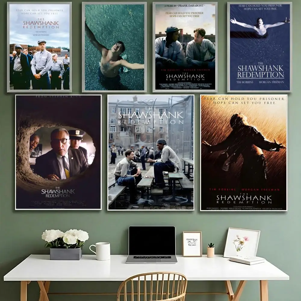 T-The Shawshank Redemption DRAMA FILM Poster HD Wasserdicht Hochfeste selbstklebende Wanddekoration Universal