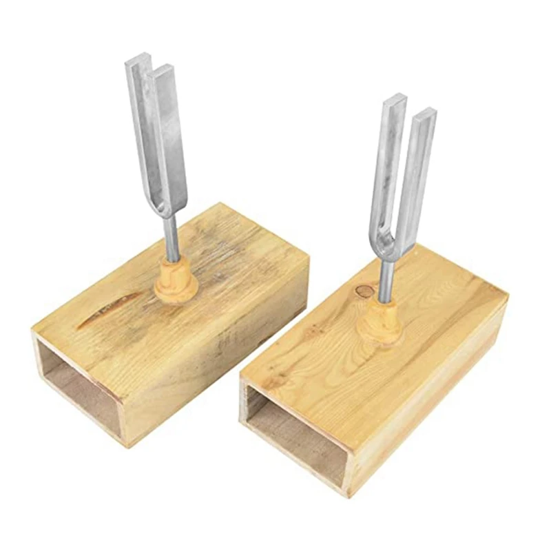 Imagem -06 - Tuning Fork com Wood Resonator Box Instrumento Experimental Tuning Fork Knocker 440hz Pcs