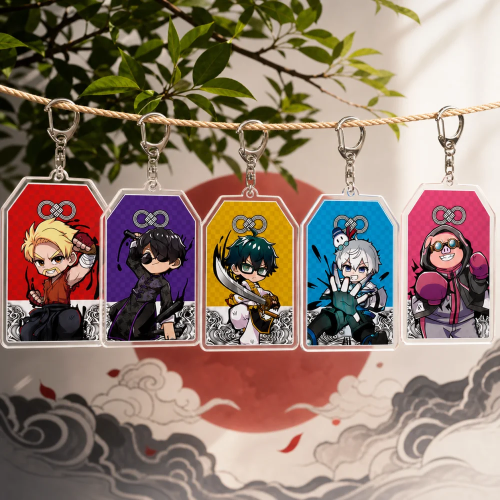 8cm Acrylic Keychain Youtuber Dozle Corp Chibi Oraf‑kun Qnly Ooharamen Bag Charm Collectible Pendant Fans Gift