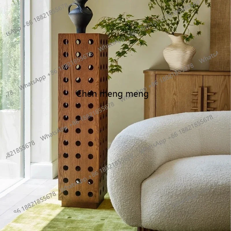 

X Solid wood flower stand, living room floor rack, homestay retro, sofa side display stand