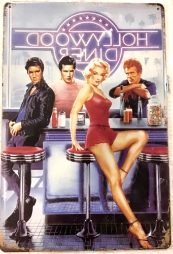 

TIN SIGN new 8x12 Hollywood movie stars diner sexy Marilyn Elvis Dean Brando C8