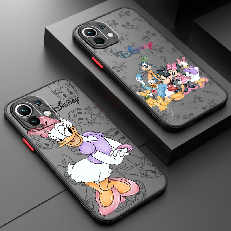 Donald Duck Cartoon For Xiaomi Mi 13 12 12S 12T 12X 11 11T 10 9T Lite Pro Ultra Frosted Translucent Hard Phone Case Fundas