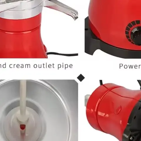 Commercial Electric Milk Separator, Small Household Fresh Milk Skimmer, Automatic Cleaning