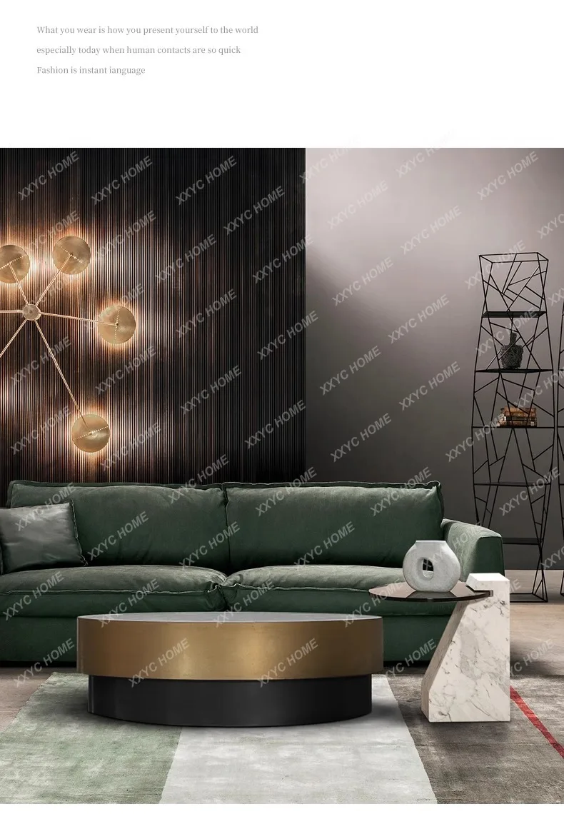 A  Minimalist Coffee Table for Home and Commercial Use, Modern Simple Stainless Steel Round Classical Tea Table, New Model