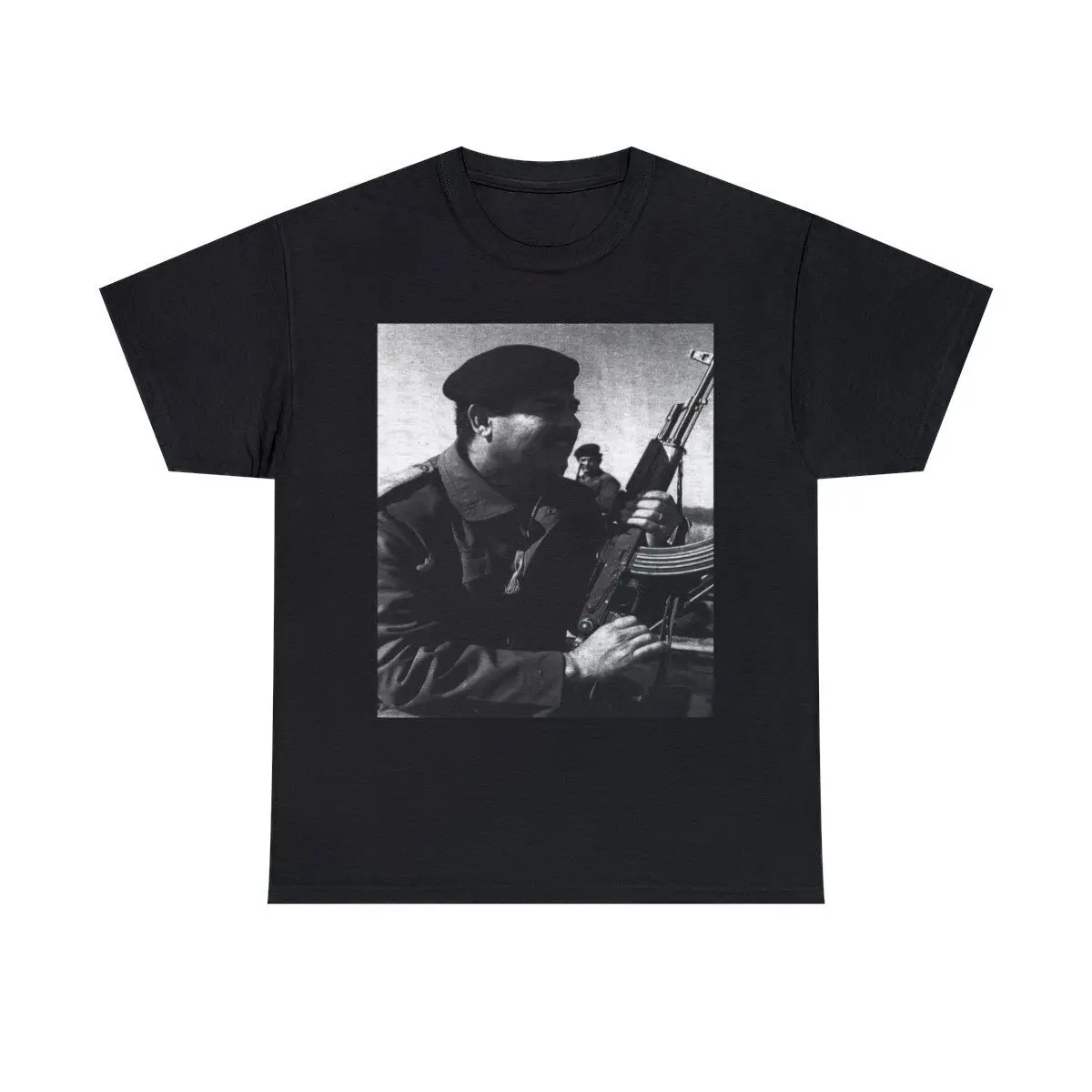 Saddam Hussein with ak47 shirt , Saddam Hussein photo t-shirt all sizes long sleeves