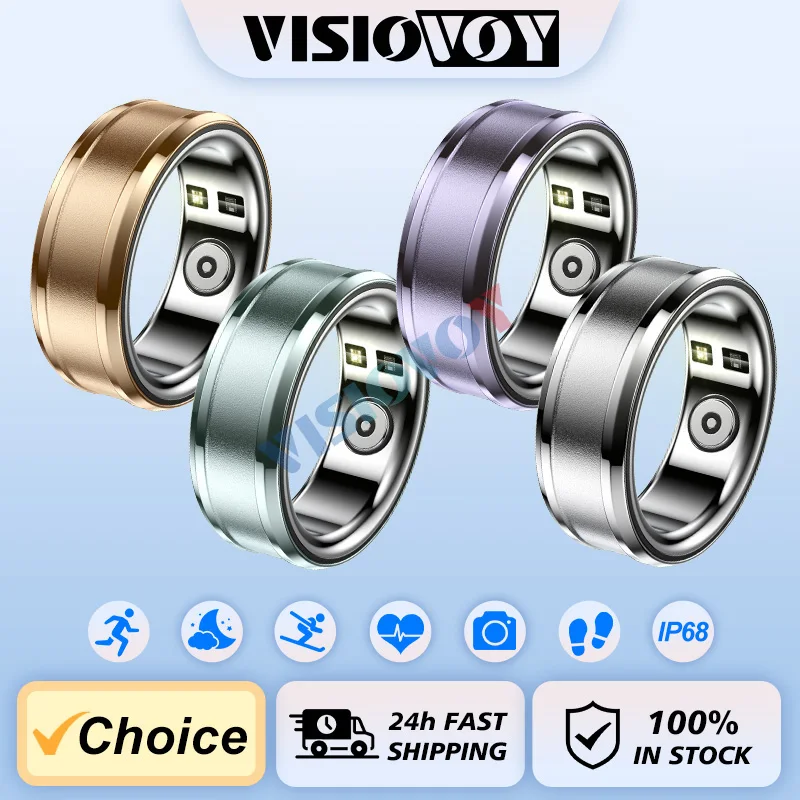 

Visiovoy Fashion Smart Ring Heart Rate Body Temperature Sleep Monitor Men Women Anillos Sport Tracker IP68 Waterproof For OS IOS