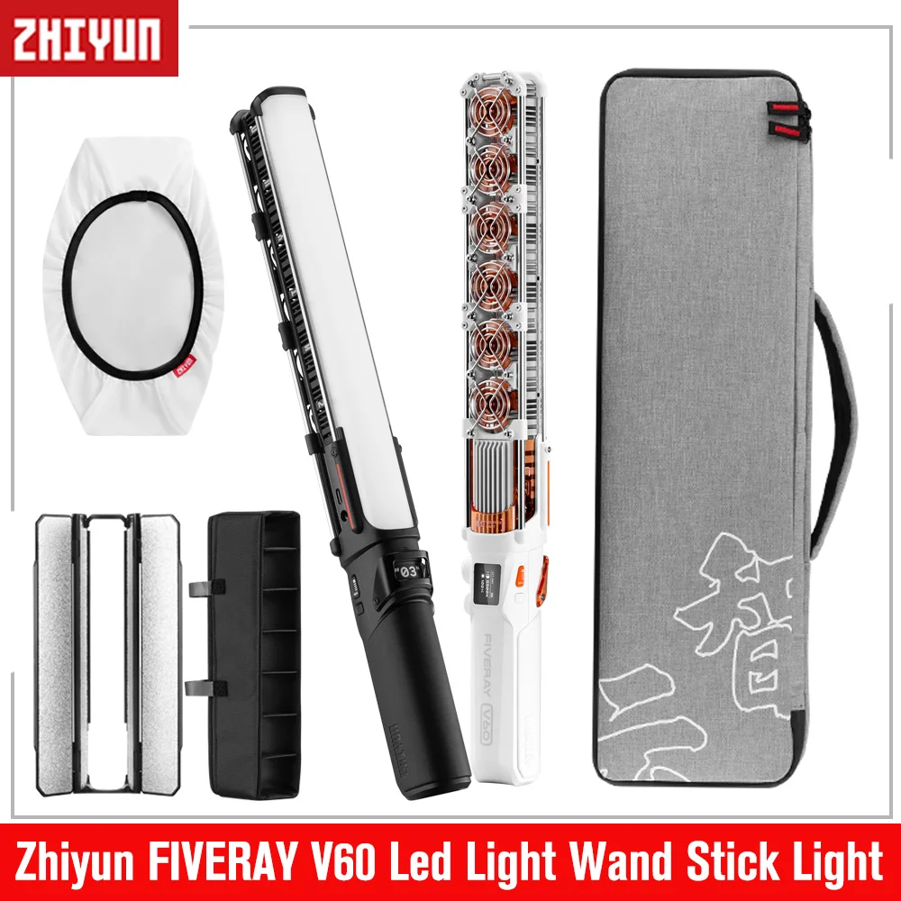 ZHIYUN FIVERAY V60 Handheld Stick Light 60W Dual Color Temperature LED Lights Photo Video Photography Lighting