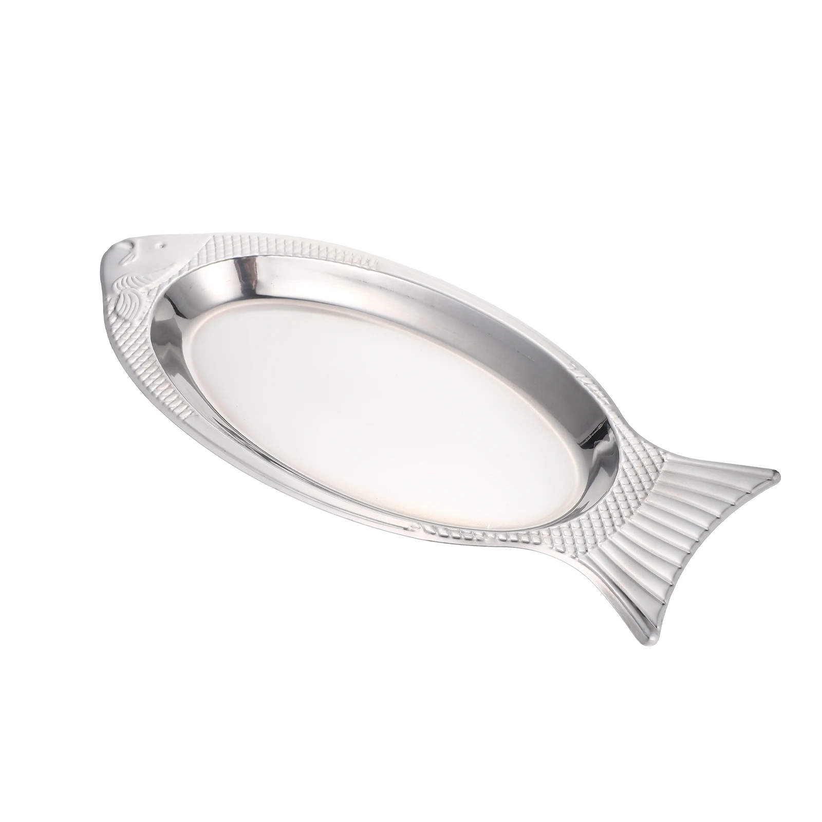 

Stainless Steel Fish Shaped Plate Metal Grilled Fish Platter Steamed Fish Plate Home Cooking Dining