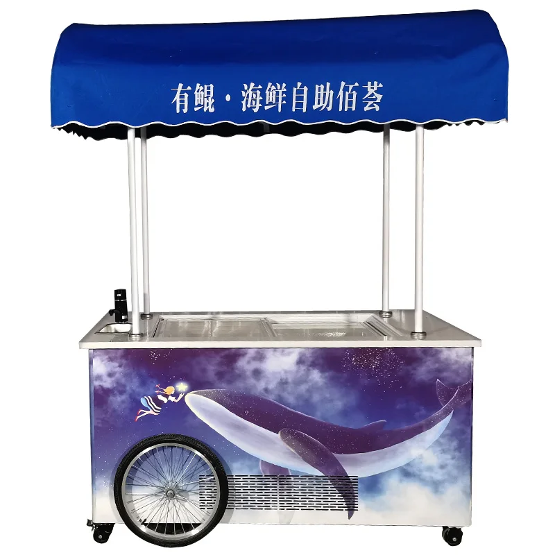 Popscle ice cream display freezer trolley cart for outdoor mini cart vending gelato