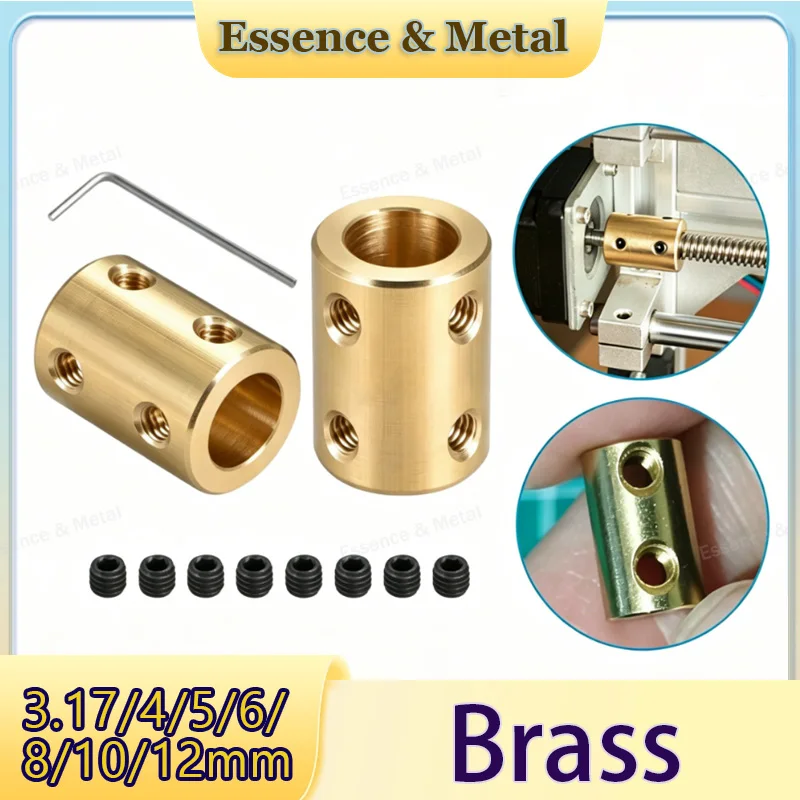 5PCS Brass Rigid Motor Shaft Coupling 3.17/4/5/6/8/10/12mm Transmission Connector Adapter Suitable for Remote Control Boat Cars