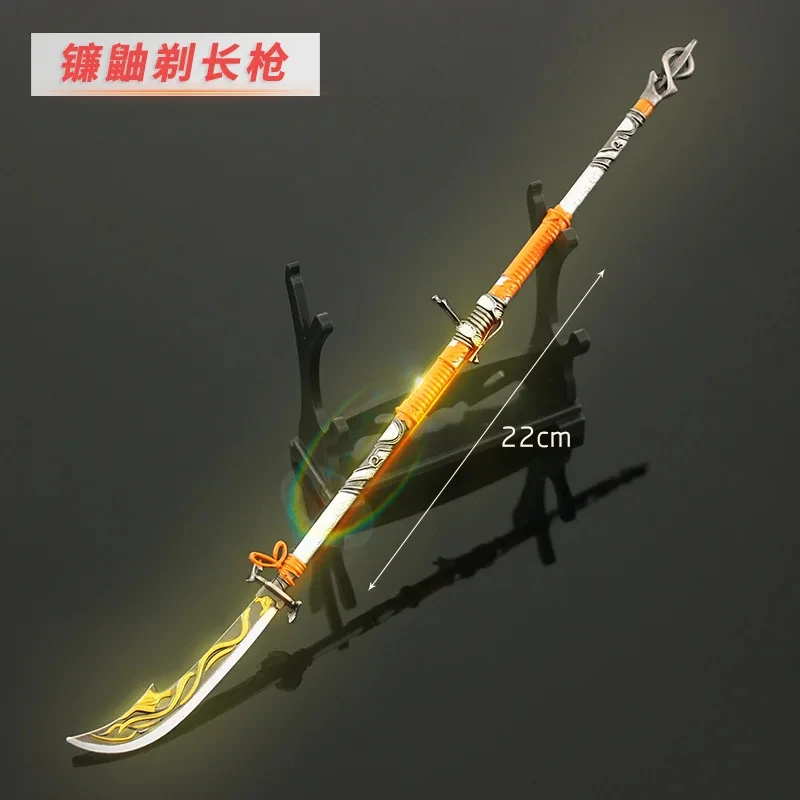 Yongjie Game Peripheral Weapon 22cm Sickle Itachi Shaved Long Gun All Metal Weapon Sword Model Alloy Toy Ornament Gift Boy Toy